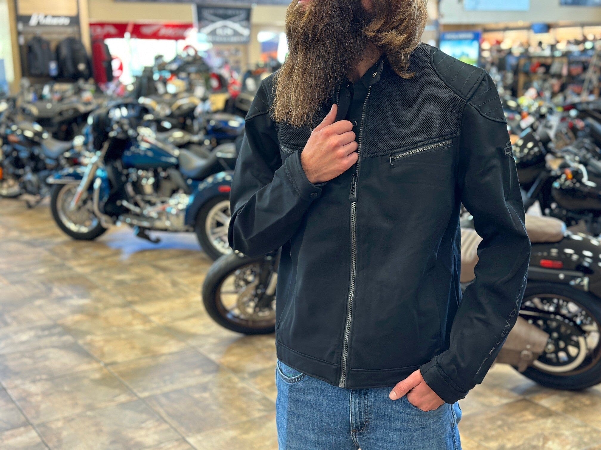 Harley-Davidson® Men's 3D Mesh Accent Casual Jacket - 98419-19VM - Image 4