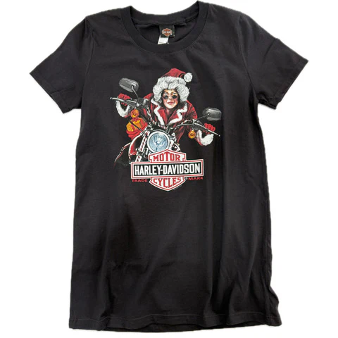Harley-Davidson Women's Mrs. Clause Christmas T-Shirt, Black - Image 3